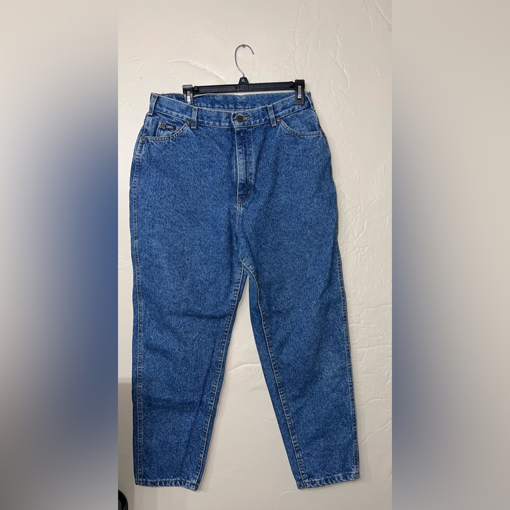 Vintage Lee Relaxed Fit Tapered Jeans 16P High Waist Mom Jeans Made in USA